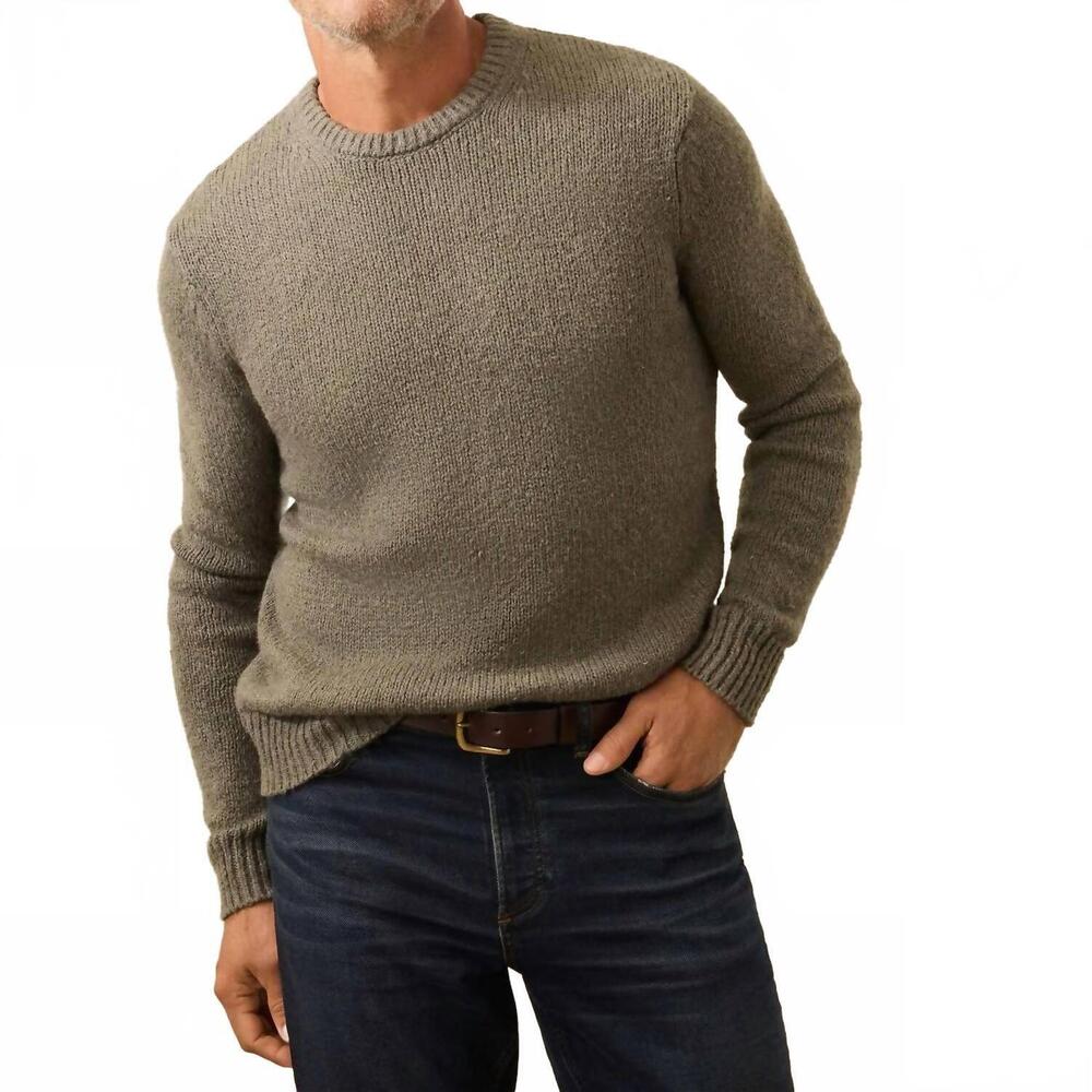 NEW FAHERTY heirloom crewneck sweater in olive cove